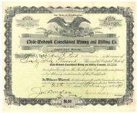 Alabama-Mississippi Investment /& Development Company Stock Certificate Mining